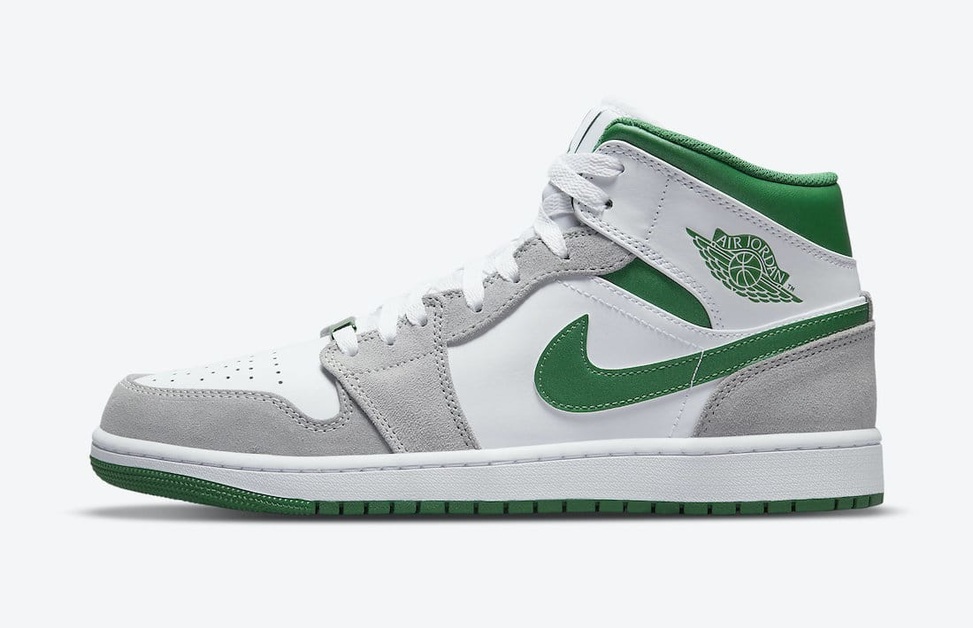 Air Jordan 1 Mit mit grau/grünem Upper