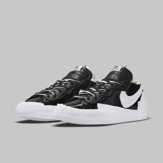 Kommender sacai x Nike Blazer Low „Black Patent“ erhält Yin und Yang-Motiv