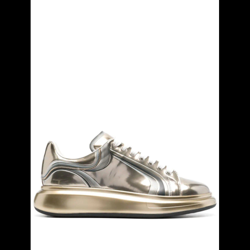 Alexander mcqueen metallic leather hot sale sneakers