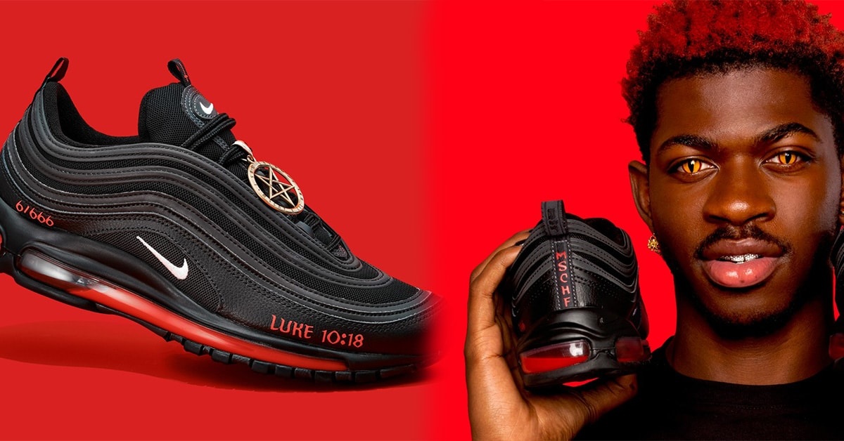 Echtes menschliches Blut im MSCHF x Lil Nas X Nike Air Max 97 „Satan