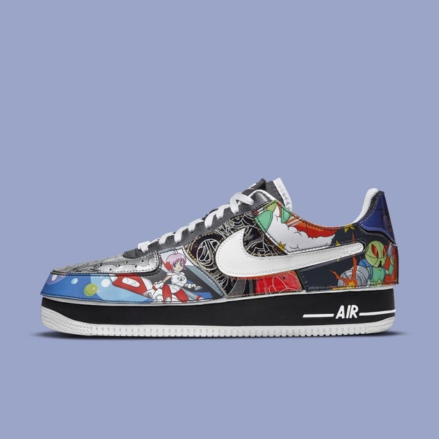 Nike Air Force 1/1 „Nike and the Mighty Swooshers“ mit bunten Anime-Overlays