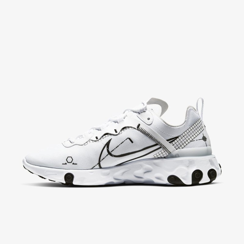 Men's Nike Black Oakland Raiders React Element 55 Shoes