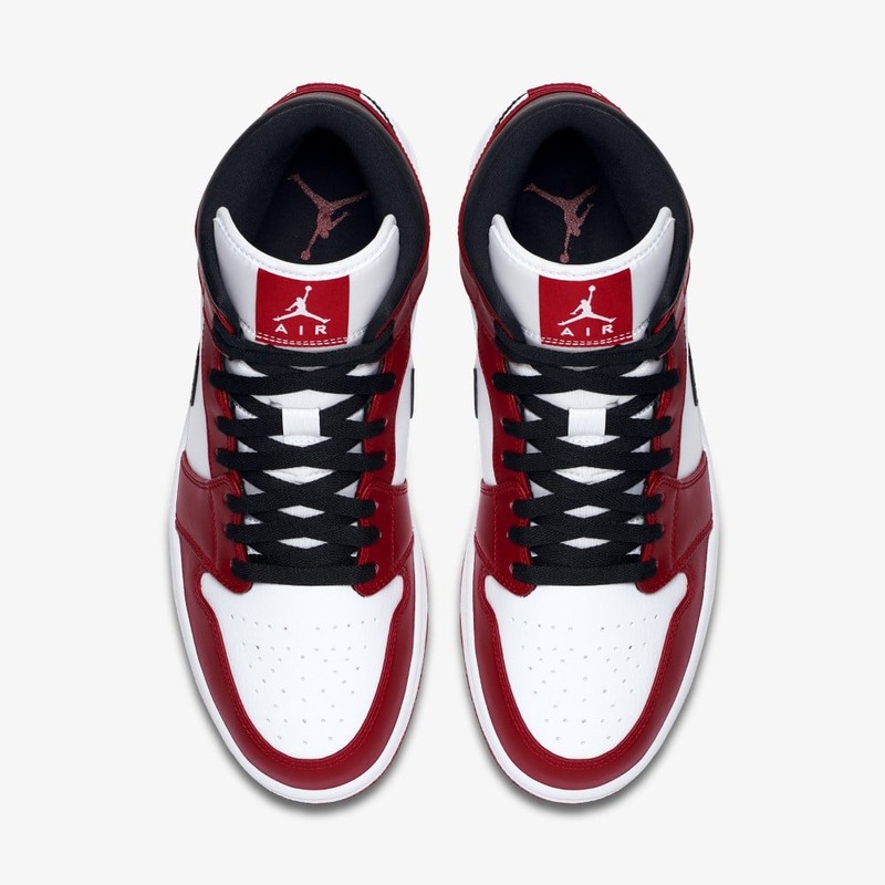 Air Jordan 1 Mid Chicago White Heel | 554724-173