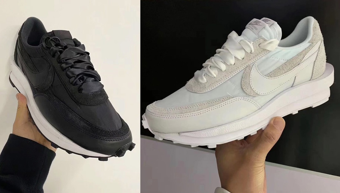 Two Potential sacai x Nike LDWaffle Models in Black and White