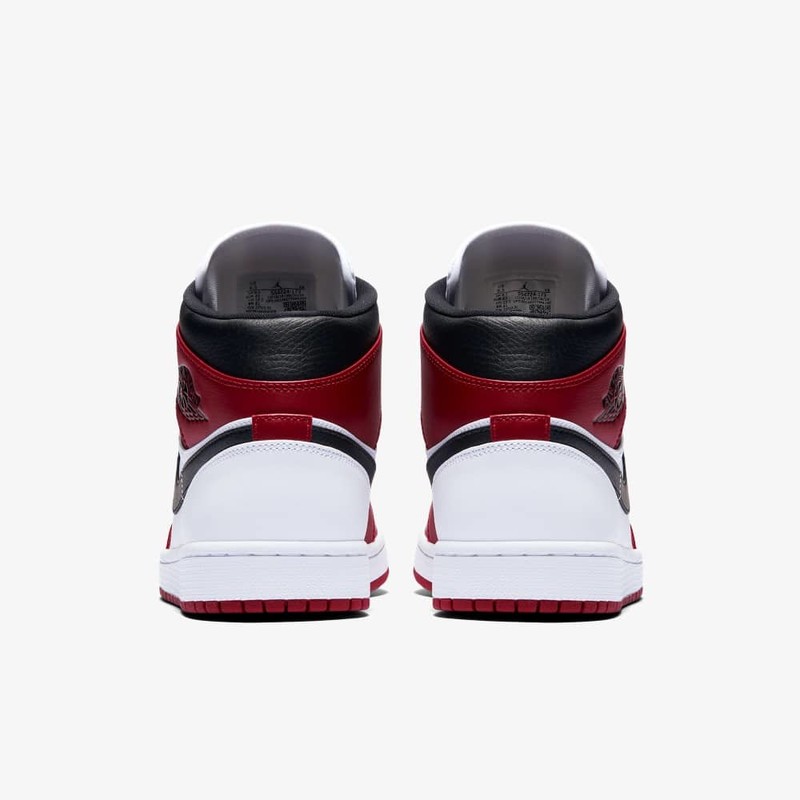 Air Jordan 1 Mid Chicago White Heel | 554724-173