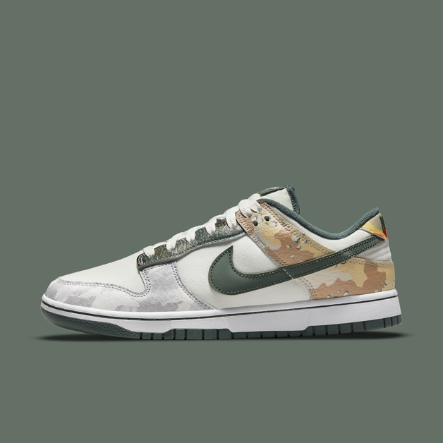 foot nike dunk low multi camo