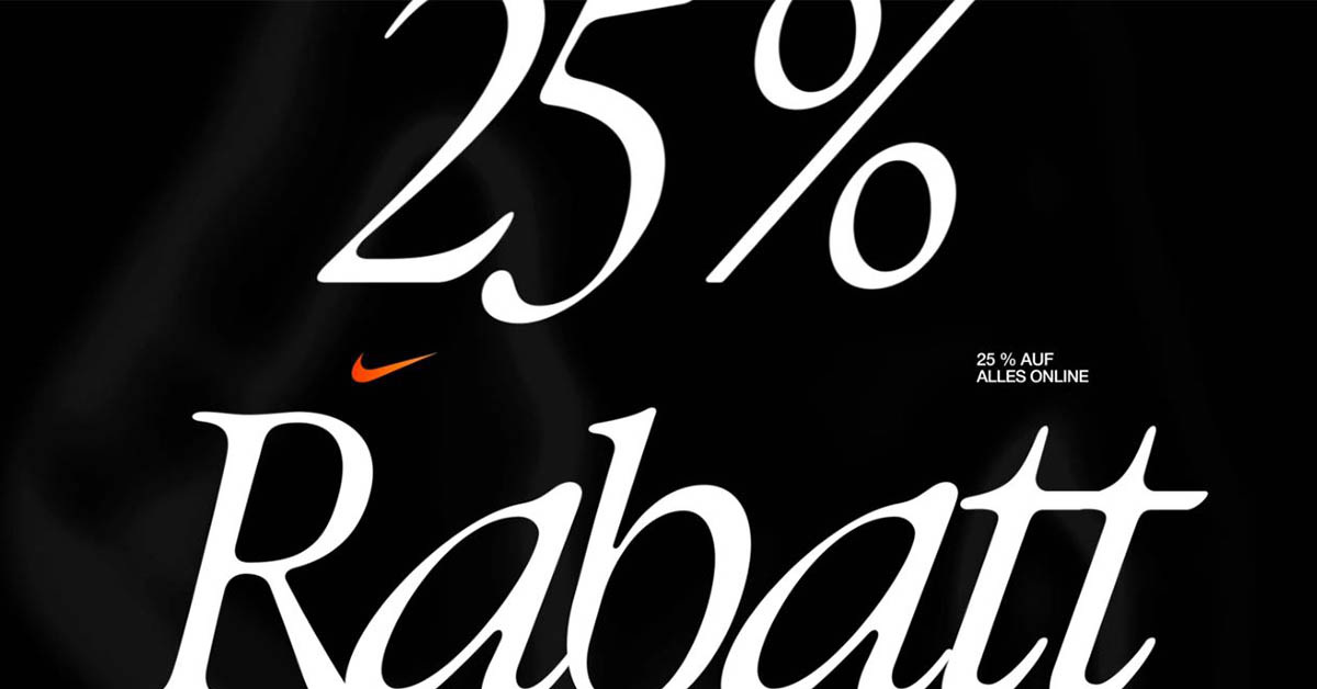 LAST CHANCE! Nike Sale: 25% Rabatt auf ALLES